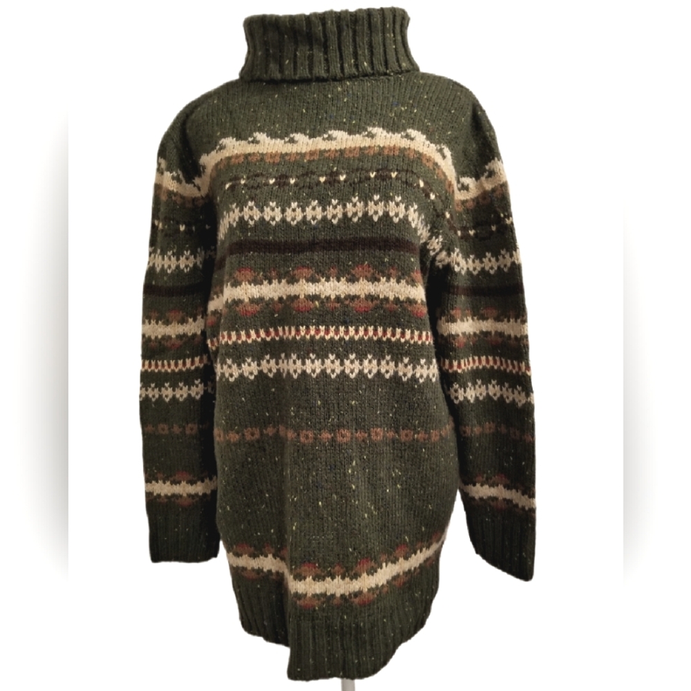NWT Vintage 90's Women's Plus Warm/Cozy Outdoorsy Wool Turtleneck Sweater 14/16W